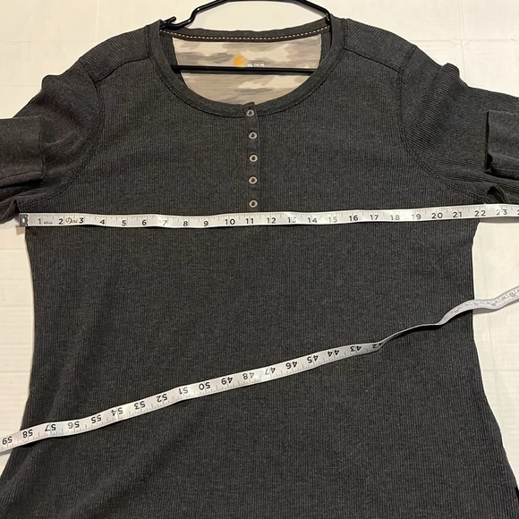Carhartt-XL(16-18)-charcoal gray-long sleeve, Henley, snap buttons, thermal top. - Picture 8 of 11